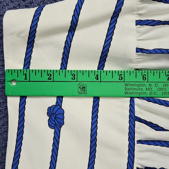 ANTONIO MELANI A-Line Flowy Maxi Skirt: White W/Blue Rope/knots: Size- 14 - Picture 15 of 16